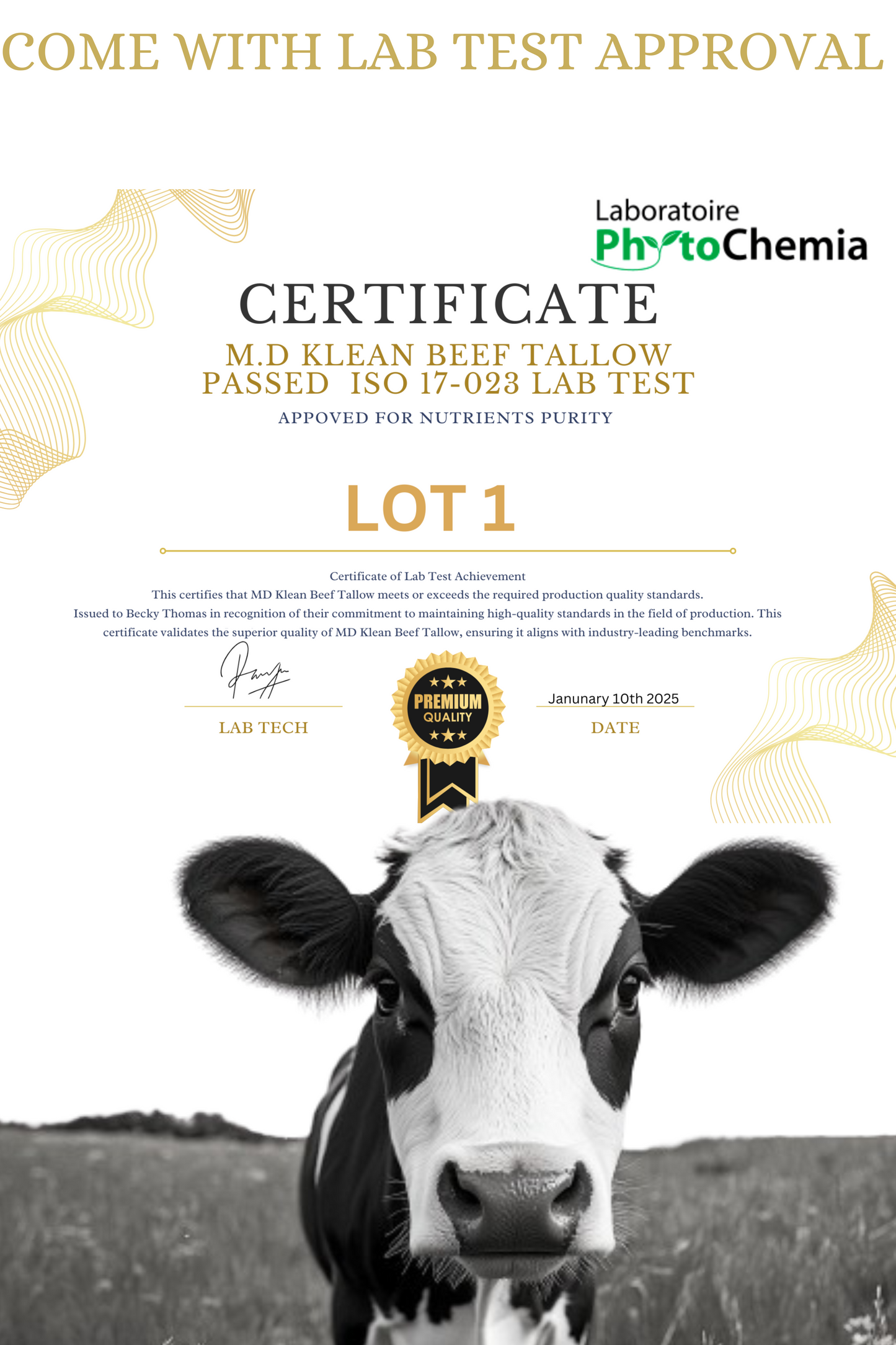 M.D KLEAN  NEW WHIPPED Beef Tallow Cream with Castor Oil and Frankincense  8 oz Glass Jar