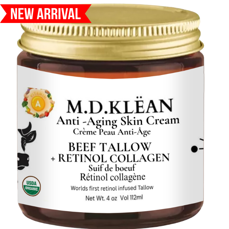NEW Tallow + Natural Retinol Cream - Anti-Aging All-Natural Retinol Face Cream, For Face, Neck & Décolleté - Day & Night Moisturizer - 4 fl oz