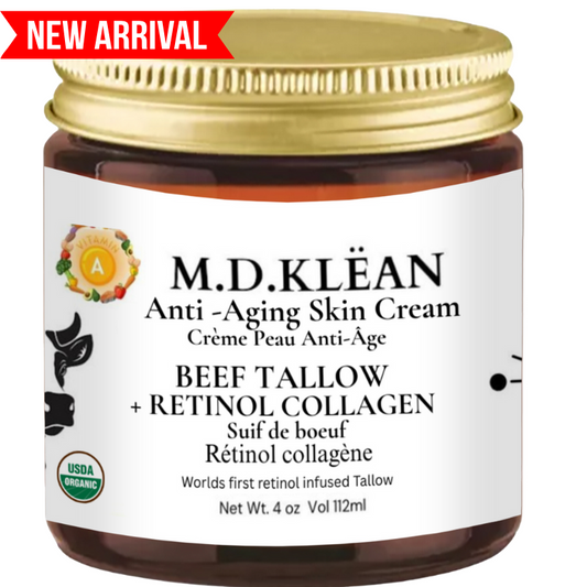 NEW Tallow + Natural Retinol Cream - Anti-Aging All-Natural Retinol Face Cream, For Face, Neck & Décolleté - Day & Night Moisturizer - 4 fl oz