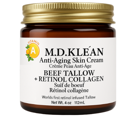 NEW Tallow + Natural Retinol Cream - Anti-Aging All-Natural Retinol Face Cream, For Face, Neck & Décolleté - Day & Night Moisturizer - 4 fl oz
