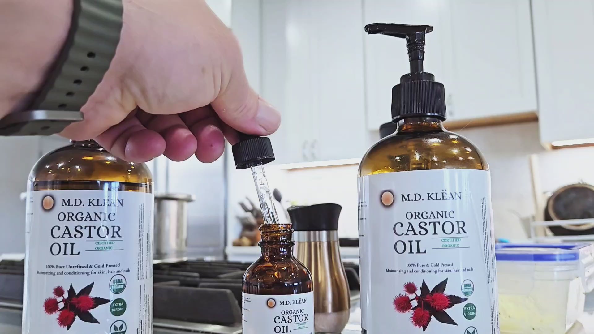 M.D KLEAN Organic Castor Oil Cold Pressed Hexene Free (500 ML) Glass Bottle
